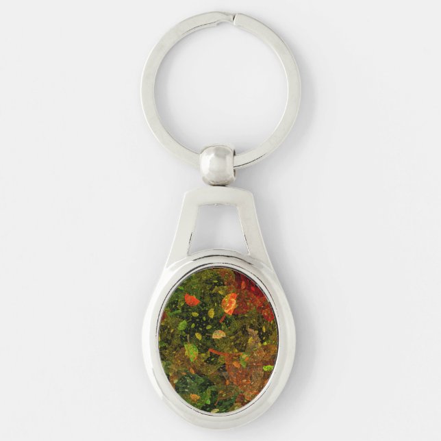 Autumn colourful decorative design keychain (Front)