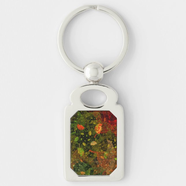 Autumn colourful decorative design keychain (Front)