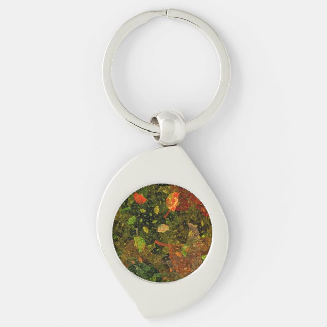 Autumn colourful decorative design keychain (Front)
