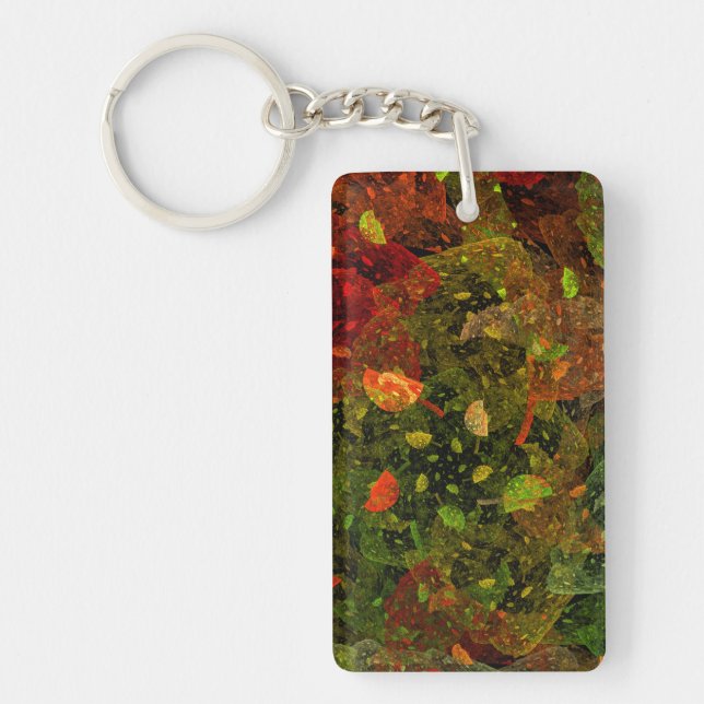 Autumn colourful decorative design keychain (Front)