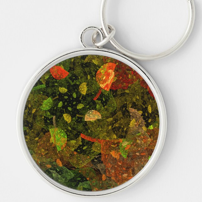 Autumn colourful decorative design keychain (Front)