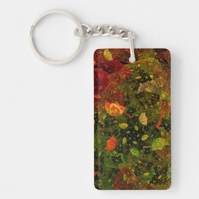Autumn colourful decorative design keychain (Front)