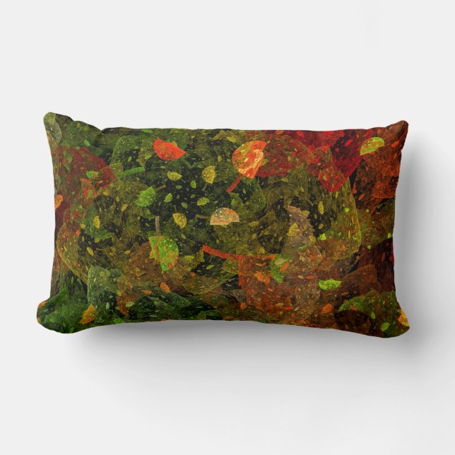 Autumn colourful decorative design lumbar pillow (Front)
