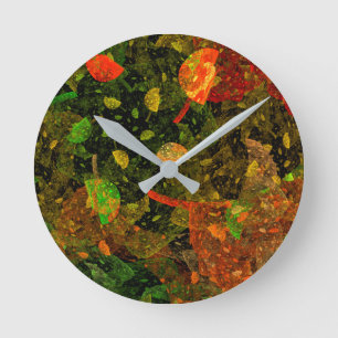 Autumn colourful decorative design round clock