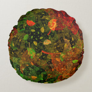 Autumn colourful decorative design round pillow