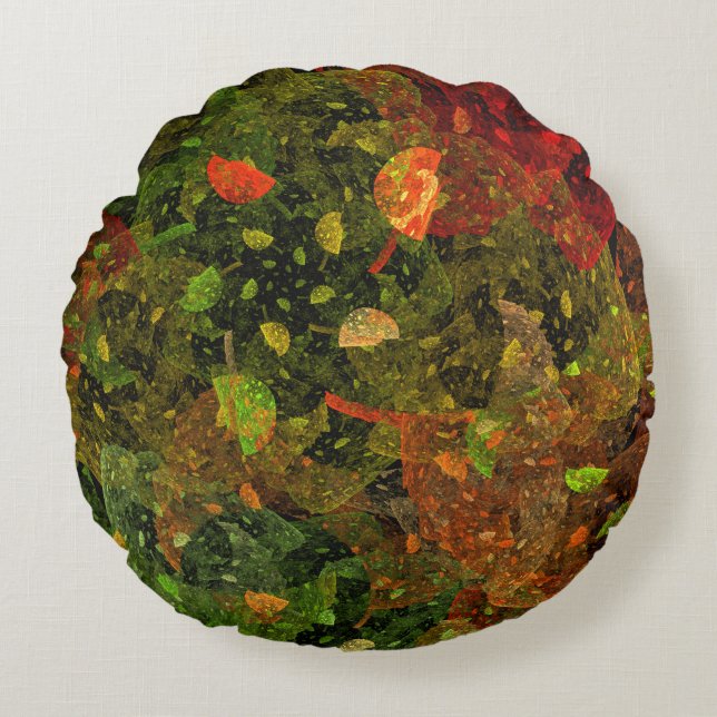 Autumn colourful decorative design round pillow (Front)