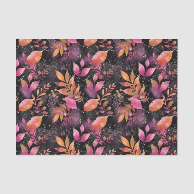 Autumn colourful Fall Leaves Rustic Decoupage Tissue Paper (Front)