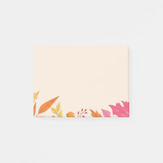 Autumn Colourful Leaf Designer Post-it Notes