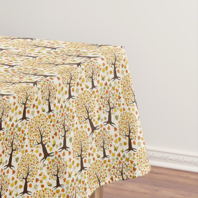 Autumn Colourful Leaves Trees Thanksgiving Decor Tablecloth (In Situ)