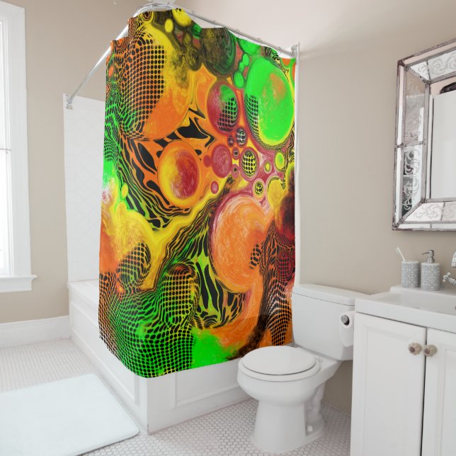 Autumn Colours Abstract Pour Painting Bathroom  (In Situ)