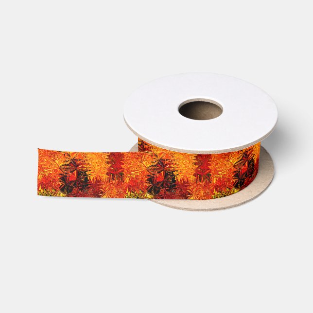 Autumn Colours Abstract Satin Ribbon (Spool)