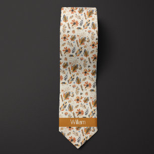 Autumn Colours Boho-Inspired Botanical Tie