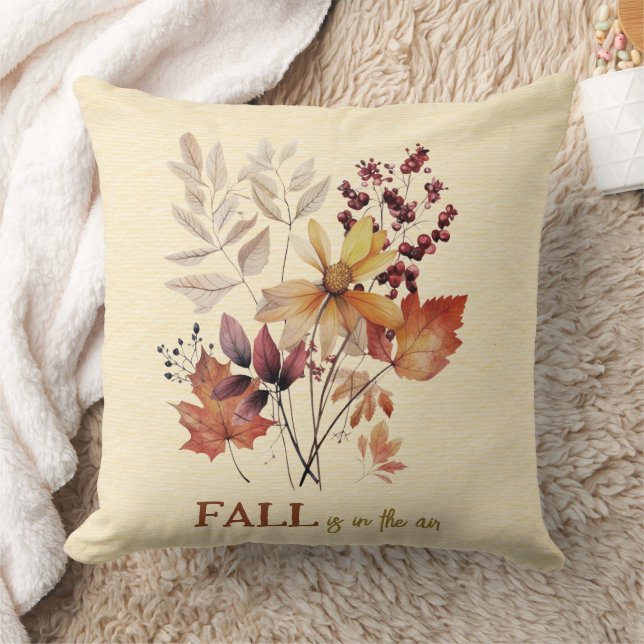 Autumn Colours Fall In the Air Forest Leaf Bouquet Throw Pillow (Blanket)