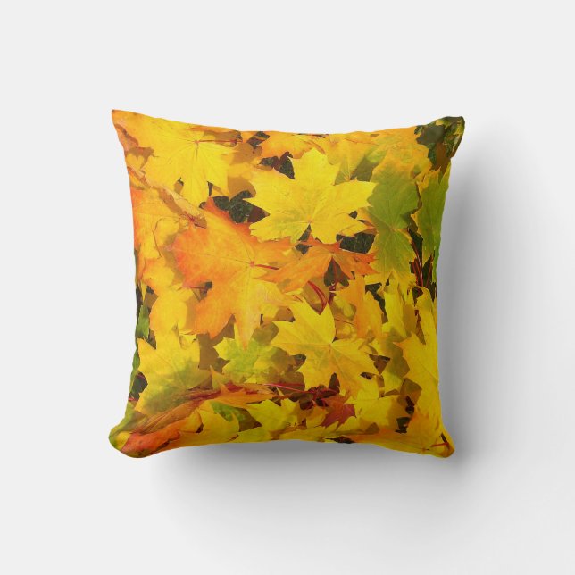 Autumn Colours Fall Leaves Throw Pillow (Front)