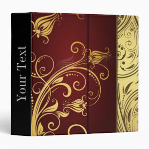 autumn colours gold burgundy marsala floral swirls binder