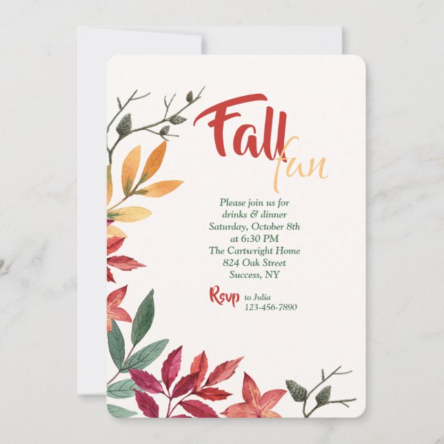 Autumn Colours Invitation (Front)