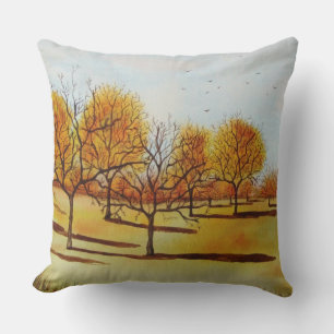 Autumn colours landscape scenic art unique design throw pillow