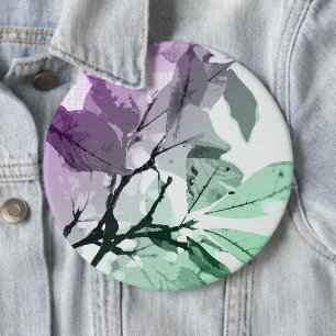 Autumn colours, leaves 5 6 inch round button
