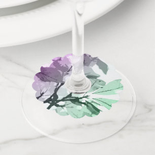 Autumn colours, leaves 5 wine glass tag