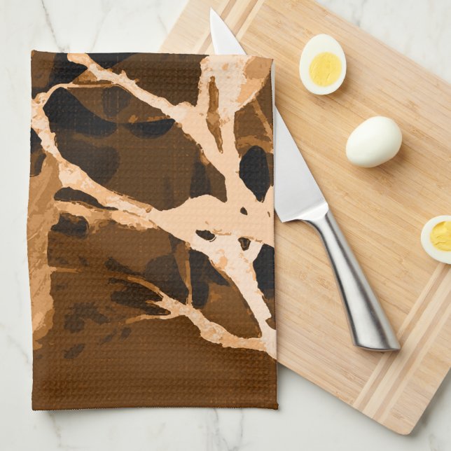 Autumn colours, leaves 6 kitchen towel (Quarter Fold)