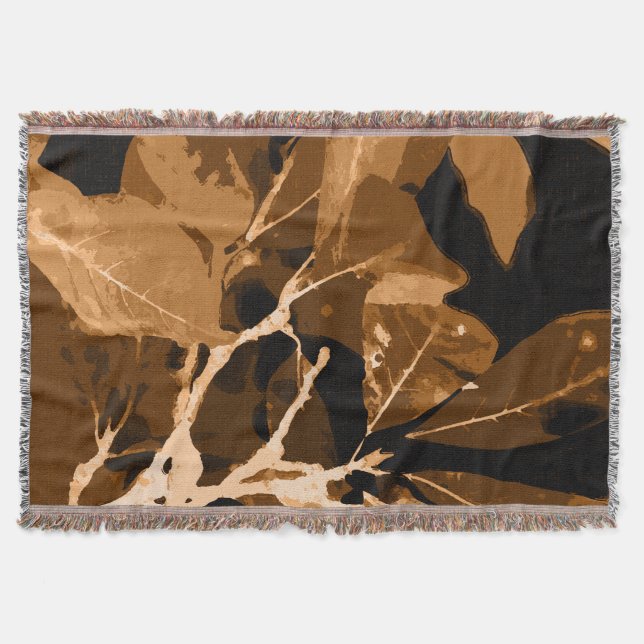 Autumn colours, leaves 6 throw blanket (Front)