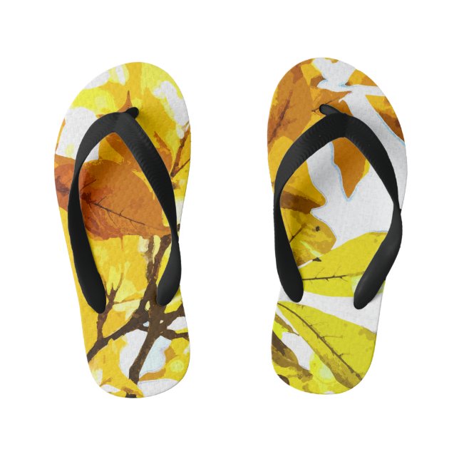 Autumn colours, leaves kid's flip flops (Footbed)