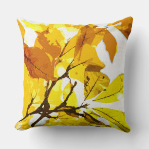 Autumn colours, leaves throw pillow