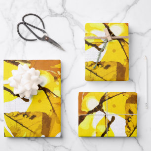 Autumn colours, leaves wrapping paper sheet