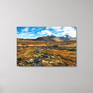 Autumn colours on the landscape canvas print