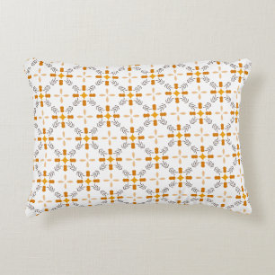 Autumn Colours Orange Brown and White Accent Pillow