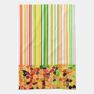 Autumn Colours Orange Red Yellow Apple Green Brown Kitchen Towel