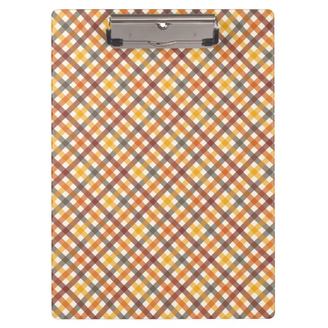 Autumn Colours Plaid Clipboard (Front)