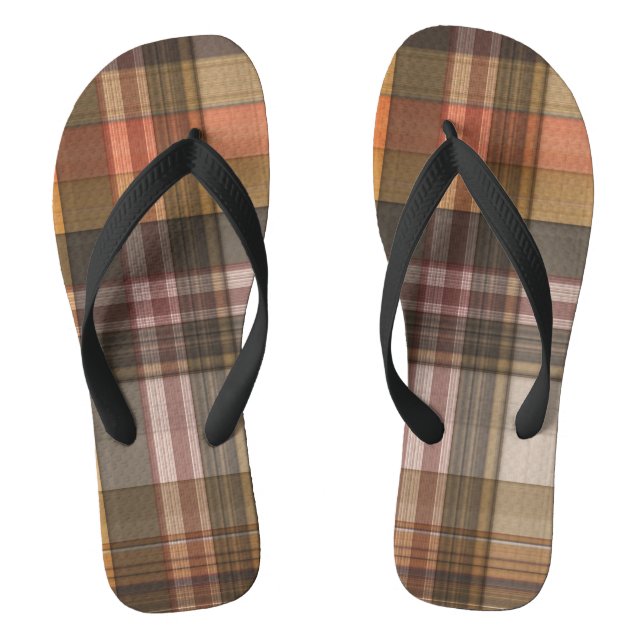 Autumn Colours Plaid   Flip Flops (Footbed)