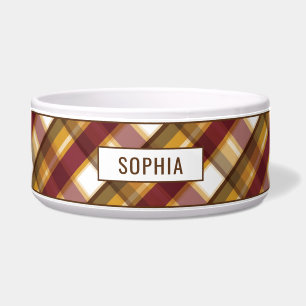 Autumn Colours Plaid Pattern & Custom Name