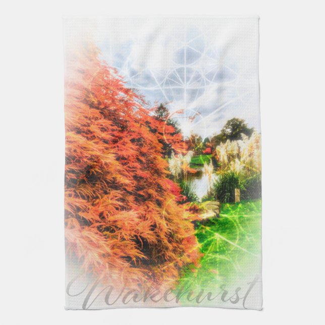 Autumn Colours Red Acer Tea Towel (Vertical)