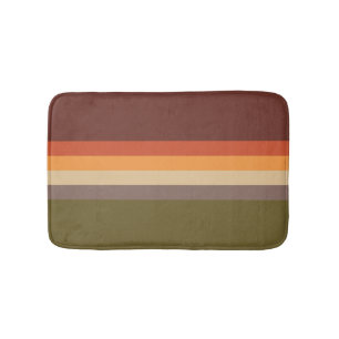 Autumn Colours - Red Orange Yellow Tan Green Brown Bath Mat