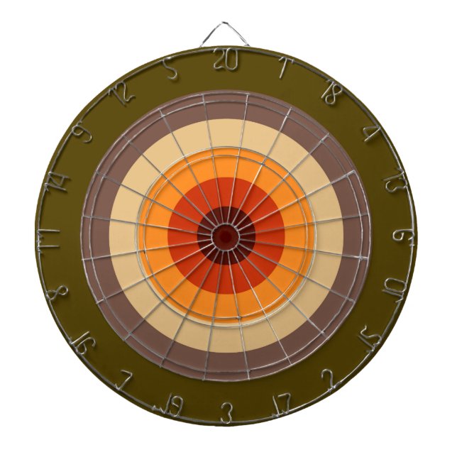 Autumn Colours - Red Orange Yellow Tan Green Brown Dartboard (Front)