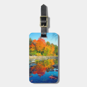 Autumn Colours reflecting in a stream in Vermont Luggage Tag