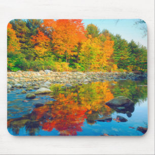 Autumn Colours reflecting in a stream in Vermont Mouse Pad
