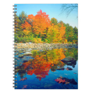 Autumn Colours reflecting in a stream in Vermont Notebook