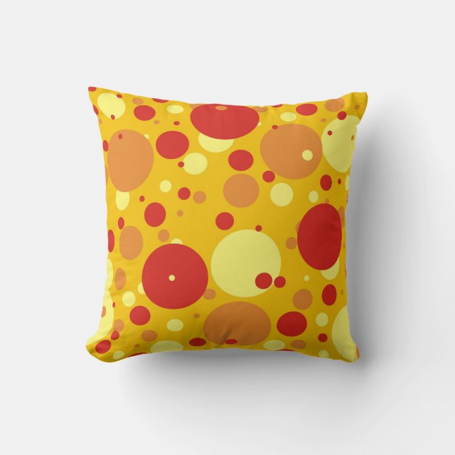 Autumn Colours Scattered Circles Accent Pillow (Front)