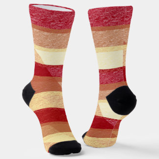 Autumn Colours Socks with Crossover Stripes