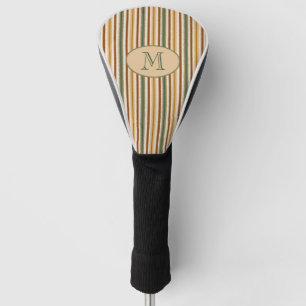 Autumn Colours Stripes Custom Monogram Initial Golf Head Cover