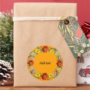 Autumn colours template classic round sticker