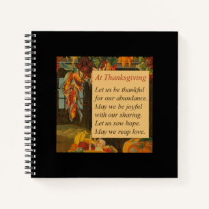 Autumn Colours Thanksgiving Poem Spiral Notebook