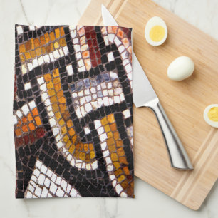 Autumn Colours Tile Mosaic Kitchen Towel