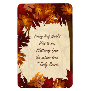 Autumn Colours Tree Leaves  Bronte Quote 4x6 Magne Magnet