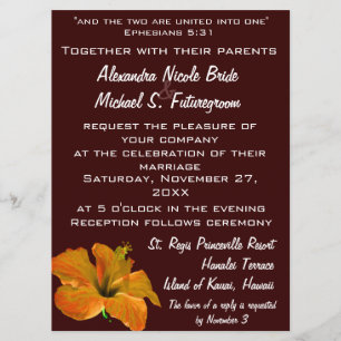 Autumn Colours Wedding:Two Become One Invitation