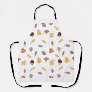 Autumn Colours with Leaves and Mushrooms  Apron