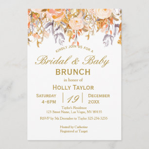 Autumn Combined Baby Shower and Bridal Shower Invitation